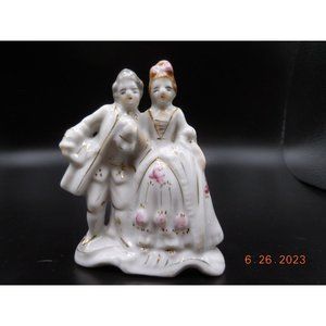 Vintage Occupied Japan Dancing Victorian Colonial Man and Women. Porcelain